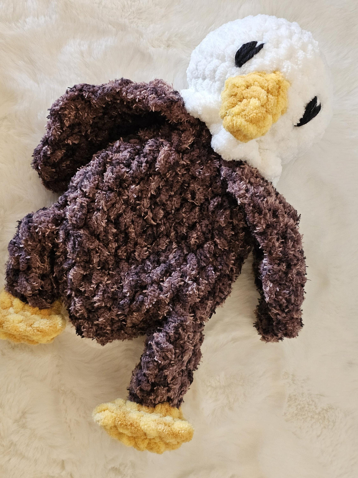 Crocheted Eagle Snuggler: Handmade Baby Lovey