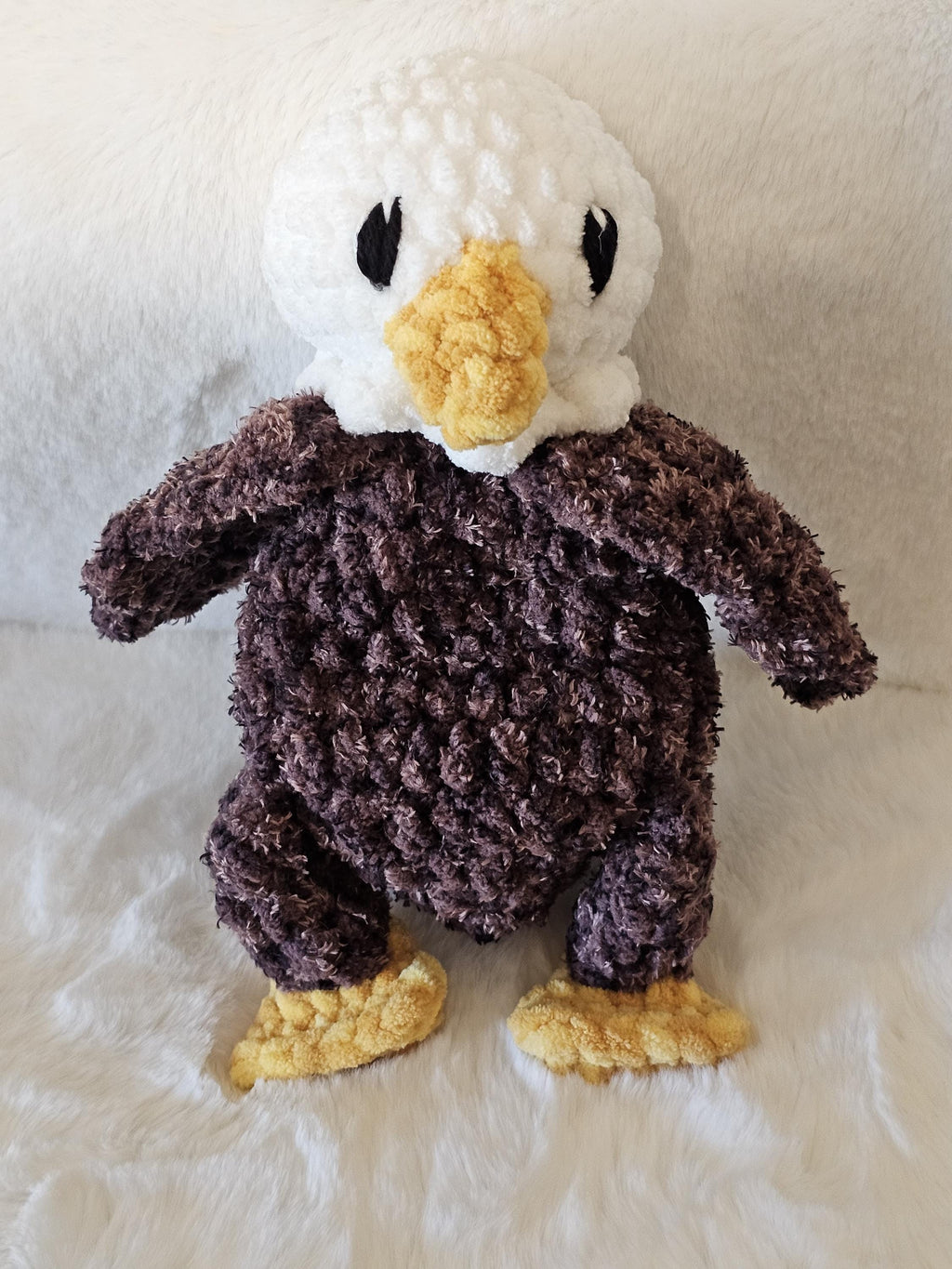 Crocheted Eagle Snuggler: Handmade Baby Lovey