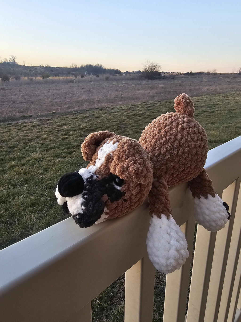 Handmade Boxer Pup Crochet Plush | Made to Order