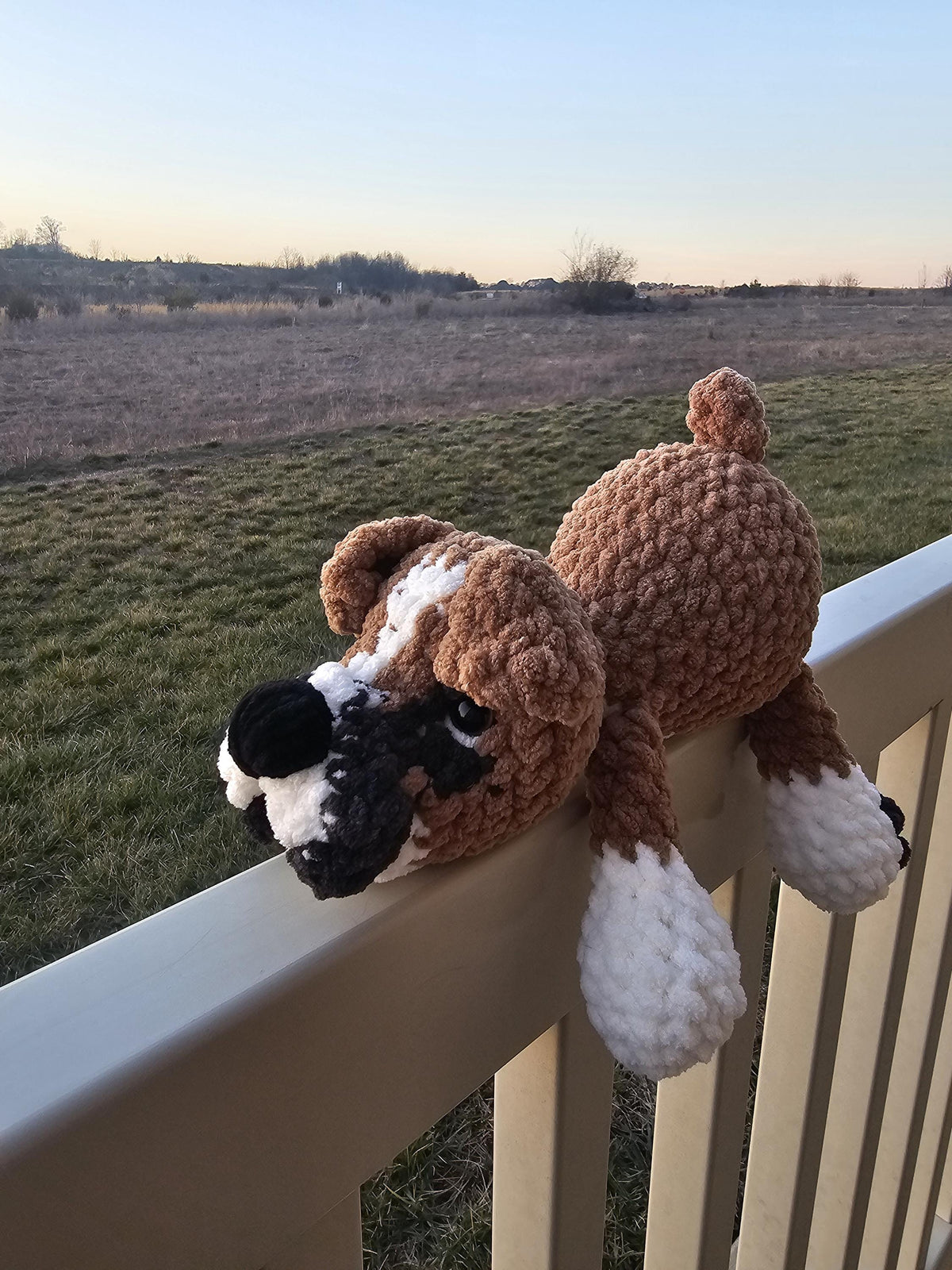 Handmade Boxer Pup Crochet Plush | Made to Order