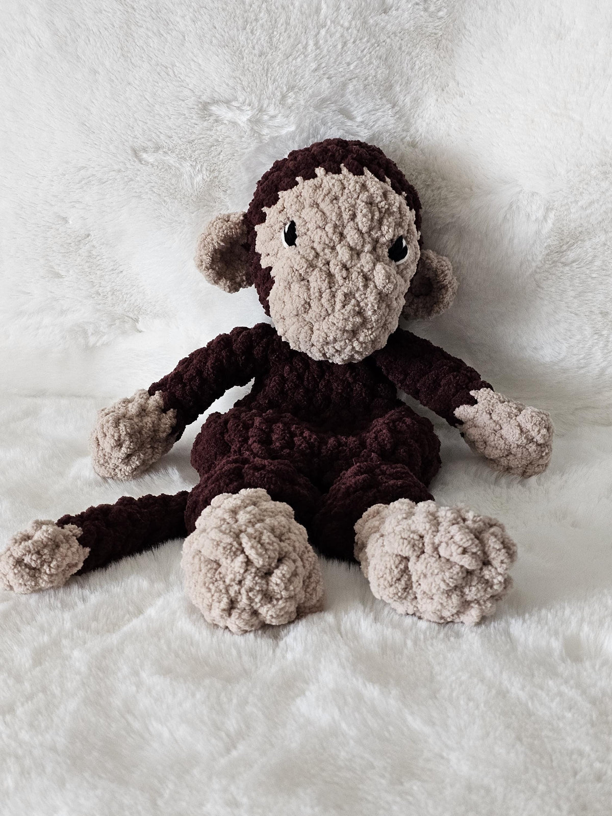Handmade Crocheted Monkey Snuggler Lovey