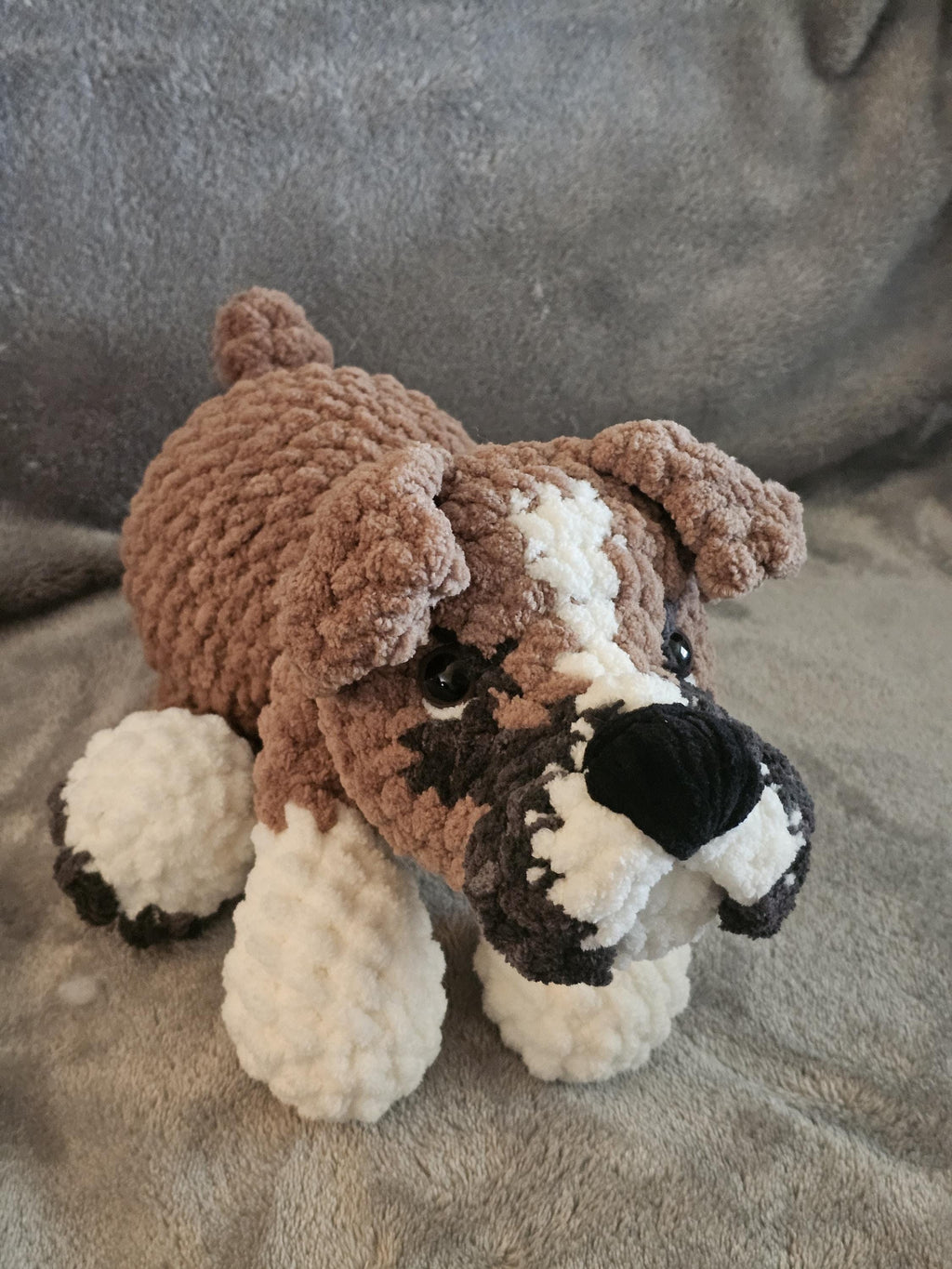 Handmade Boxer Pup Crochet Plush | Made to Order