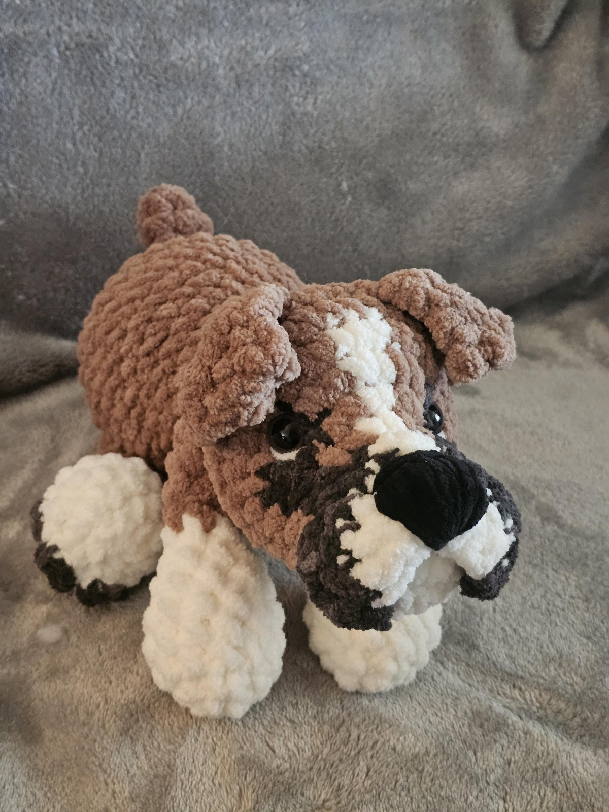 Handmade Boxer Pup Crochet Plush | Made to Order