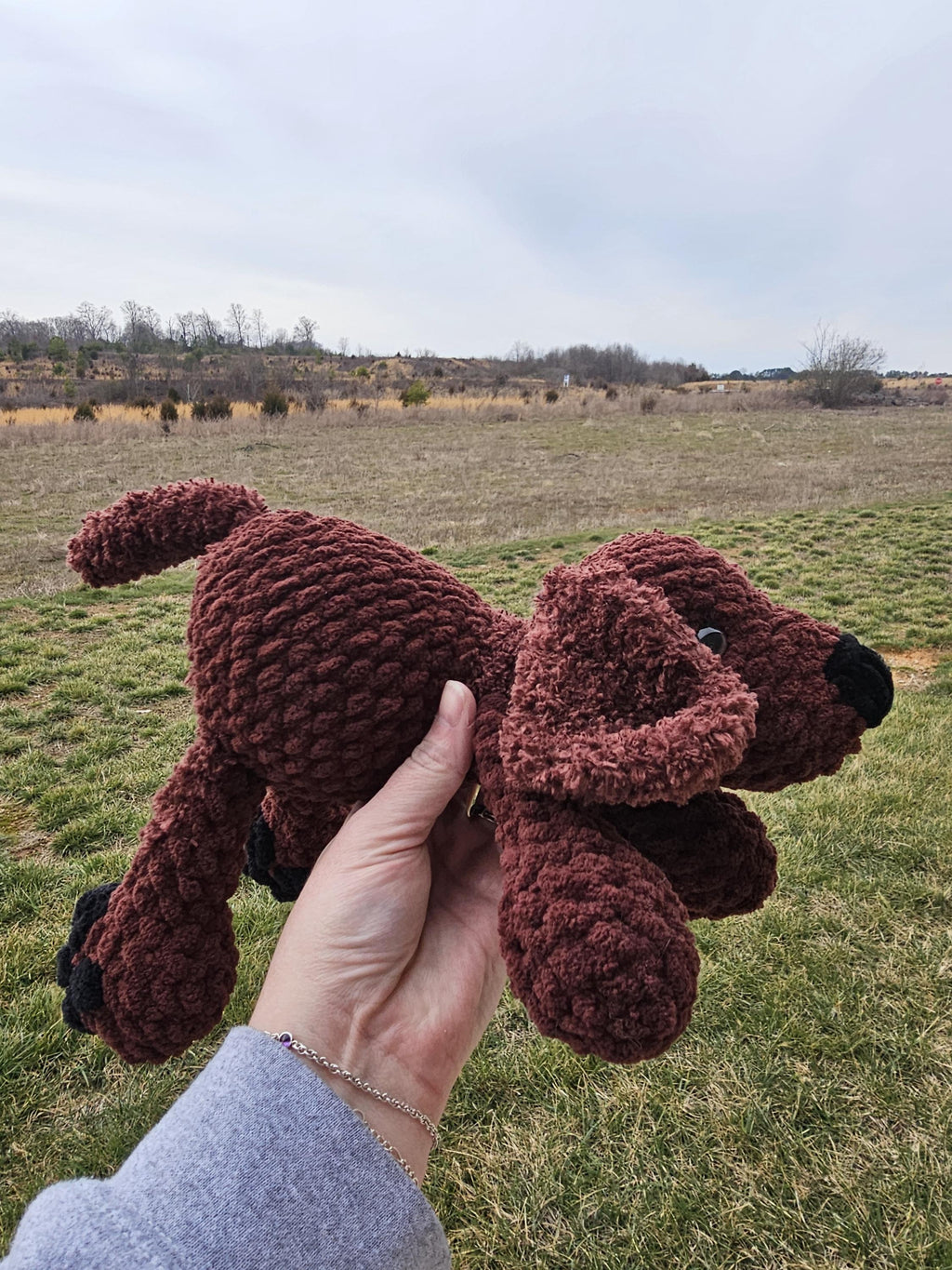 Chocolate Lab Crochet Plush