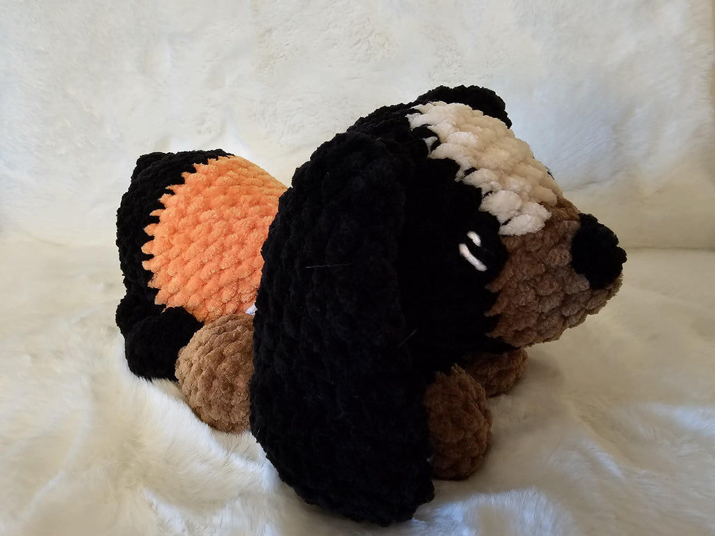 Handmade Crocheted Plushie: Soft Chenille Yarn Smokey Mascot